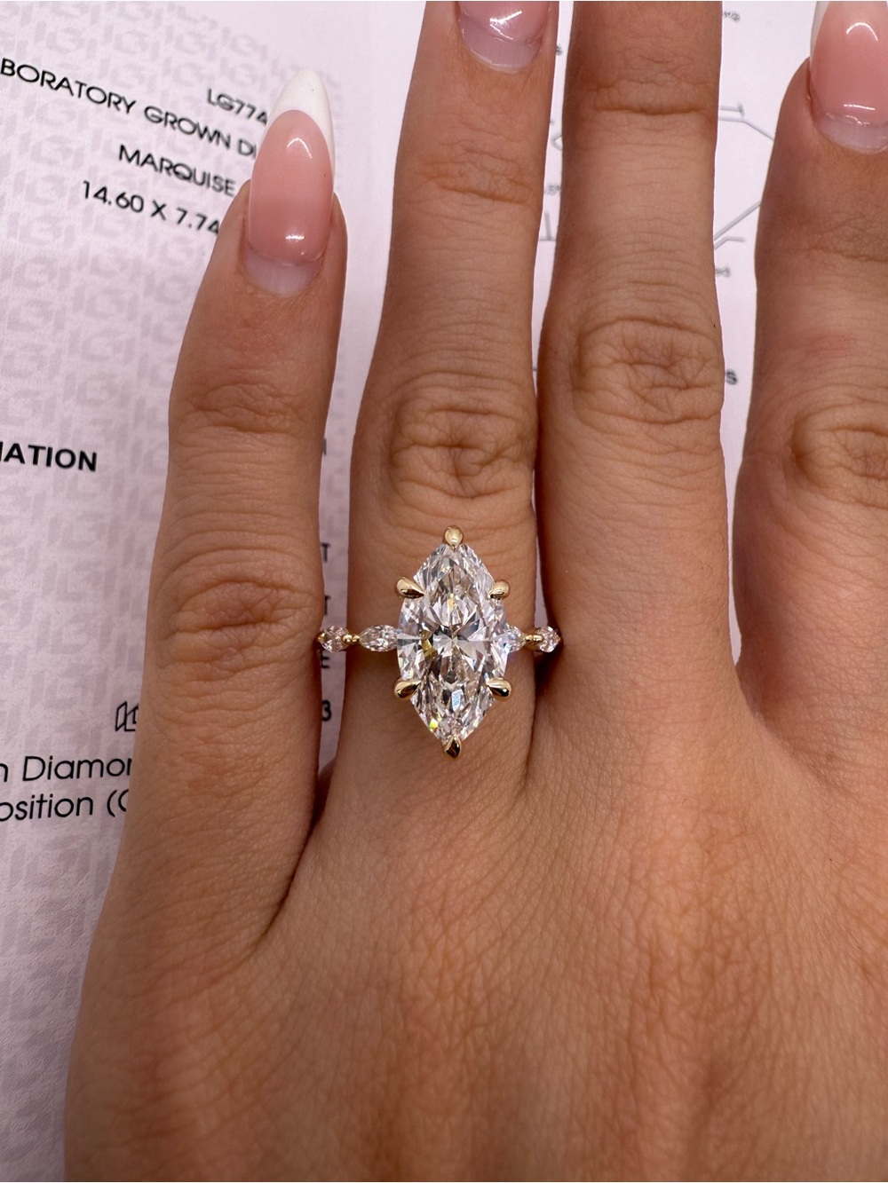 3.06 carat e vs1 marquise diamond engagement ring east west marquise band